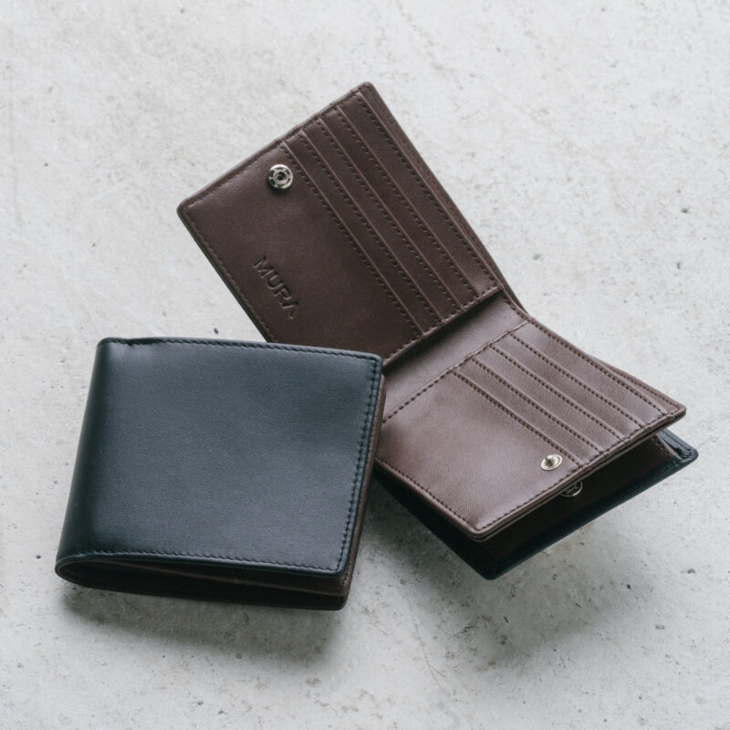 MURAの「イタリアンレザー スキミング防止機能付き BOX型コイン収納 二つ折り財布」